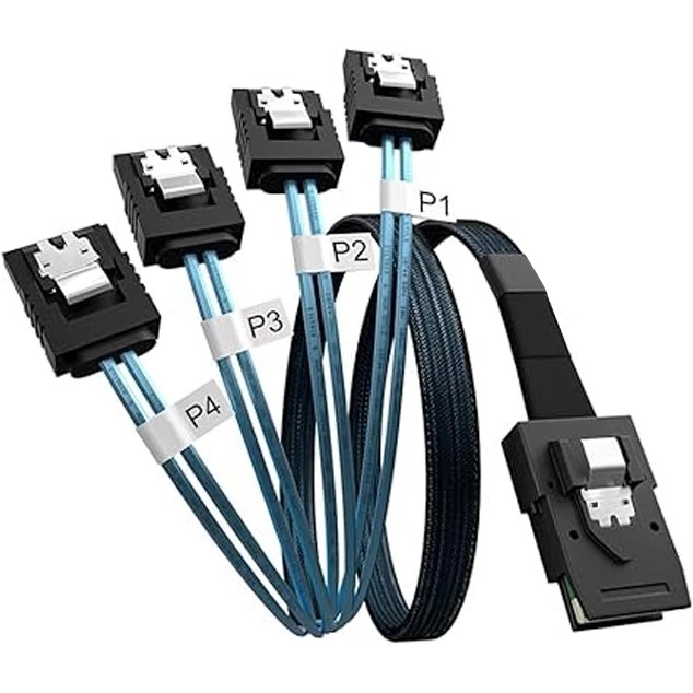 کابل تبدیل 1 به 4 Mini SAS SFF-8087 به SATA مدل SM15